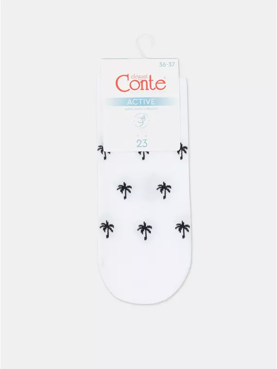 Носки женские (короткие) active 589 белый-черный, 23С-111СП, 36-37 (23), CONTE ELEGANT,  - 8