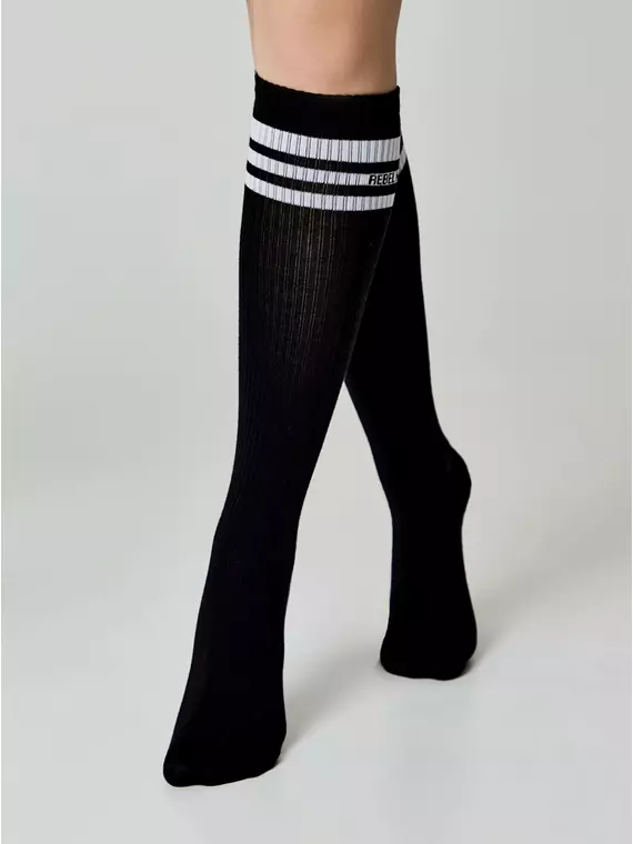 Хлопковые женские гольфы classic 009 черный, 23С-155СП, 36-39 (23-25), CONTE ELEGANT,  - 2