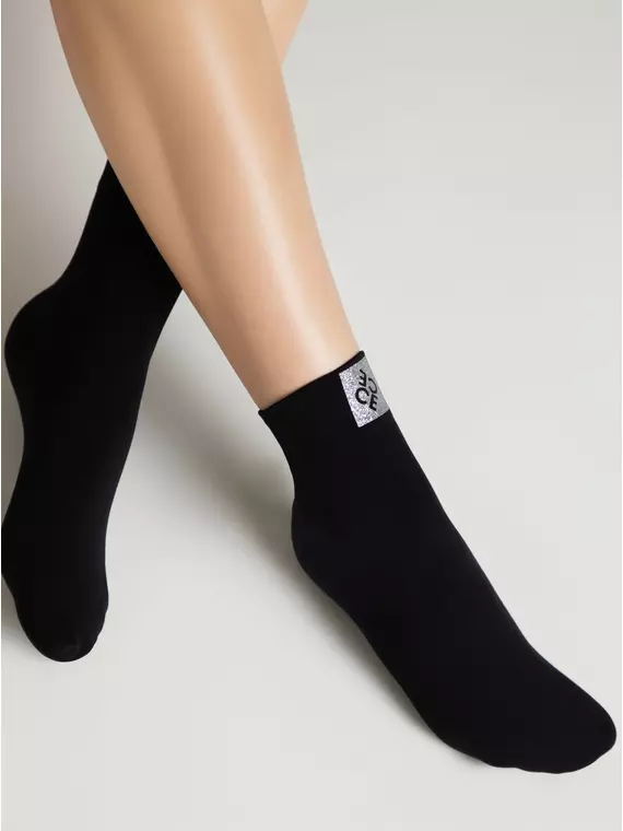 Матовые носки с сияющей термоаппликацией conte fantasy nero, 24С-4СП, 36-38 (23-25), CONTE ELEGANT,  - 4