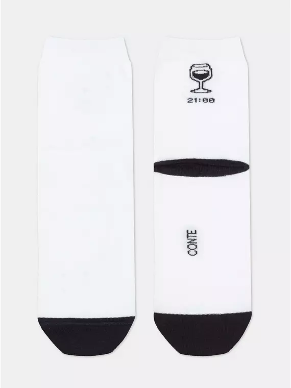Женские хлопковые носки happy с рисунками 611 белый, 18С-227СП, 36-39 (23-25), CONTE ELEGANT,  - 4