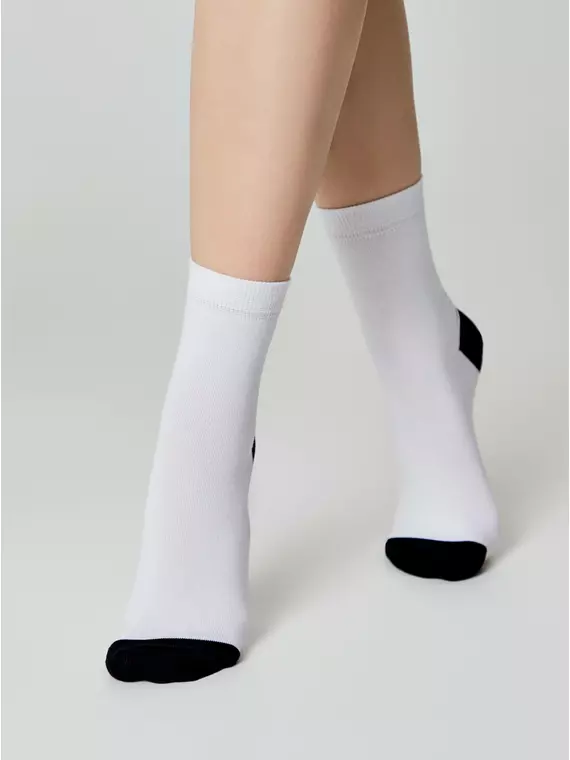 Женские хлопковые носки happy с рисунками 611 белый, 18С-227СП, 36-39 (23-25), CONTE ELEGANT,  - 2