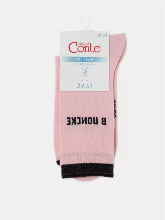 ​удлиненные женские носки с надписью «в поиске» active 602 светло-розовый, 22С-29СП, 39-41 (25-27), CONTE ELEGANT,  - 6