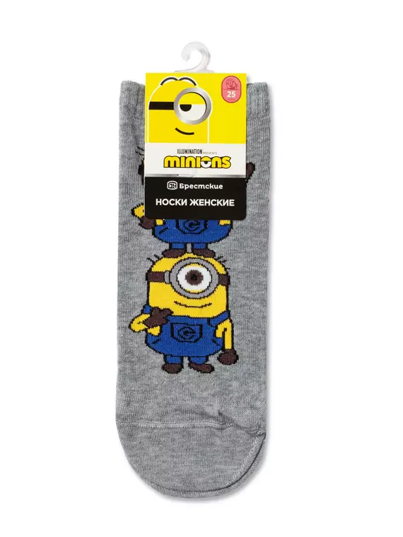 Носки женские minions (укороченные) 307 серый меланж, 20С1125, 36-37 (23), БРЕСТСКИЕ,  - 3
