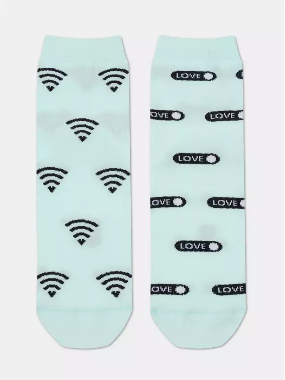 Носки женские happy с рисунками 613 бледно-бирюзовый, 17С-21СП, 36-39 (23-25), CONTE ELEGANT,  - 4