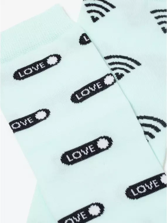 Носки женские happy с рисунками 613 бледно-бирюзовый, 17С-21СП, 36-39 (23-25), CONTE ELEGANT,  - 5