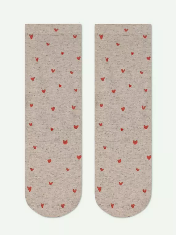 Носки женские с принтом из пряжи с хлопком и льном fantasy 561 бежевый, 20С-107СП, 36-39 (23-25), CONTE ELEGANT,  - 5