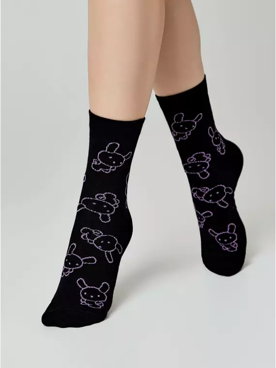 Носки женские happy с рисунками 610 черный, 17С-21СП, 36-39 (23-25), CONTE ELEGANT,  - 2