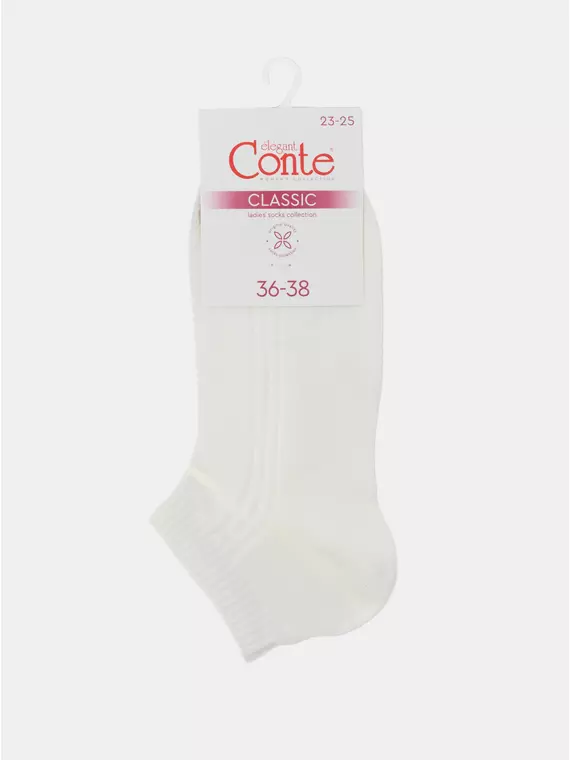 Короткие женские хлопковые носки classic 016 молочный, 7С-34СП, 36-38 (23-25), CONTE ELEGANT,  - 6