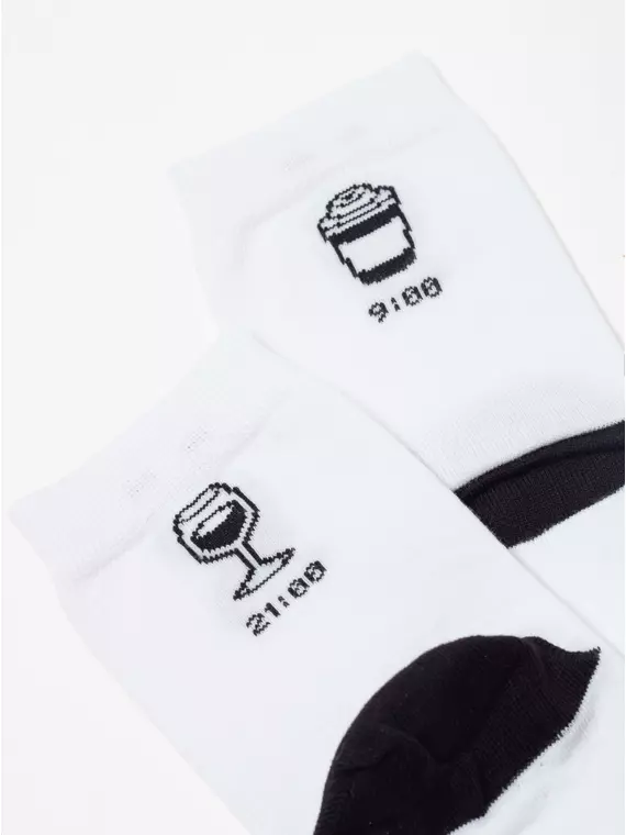 Женские хлопковые носки happy с рисунками 611 белый, 18С-227СП, 36-39 (23-25), CONTE ELEGANT,  - 5