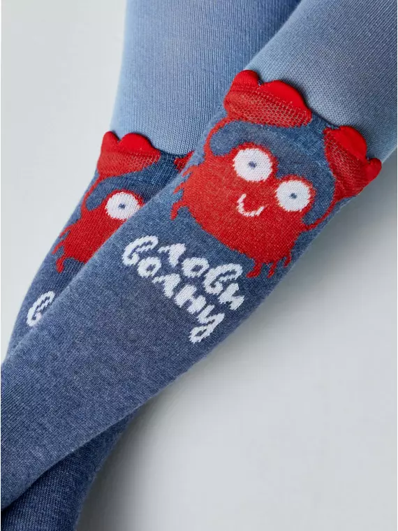 Колготки детские tip-top (мордашки) 688 джинс, 17С-60СП, 104-110 (16), CONTE-KIDS,  - 4