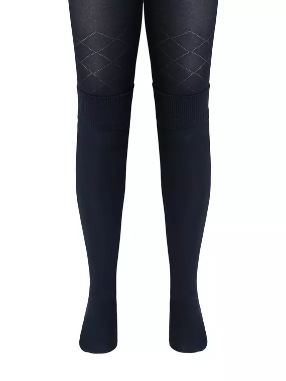 Колготки подростковые с имитацией гольф tip-top 682 темно-синий, 23С-153СП, 150-152 (22), CONTE-KIDS,  - 2