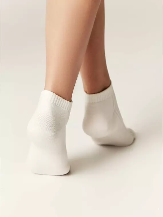 Короткие женские хлопковые носки classic 016 молочный, 7С-34СП, 36-38 (23-25), CONTE ELEGANT,  - 2