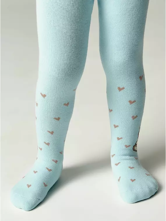 Теплые махровые детские колготки sof-tiki (махровые внутри) 641 бледно-бирюзовый, 7С-38СП, 62-74 (12), CONTE-KIDS,  - 3