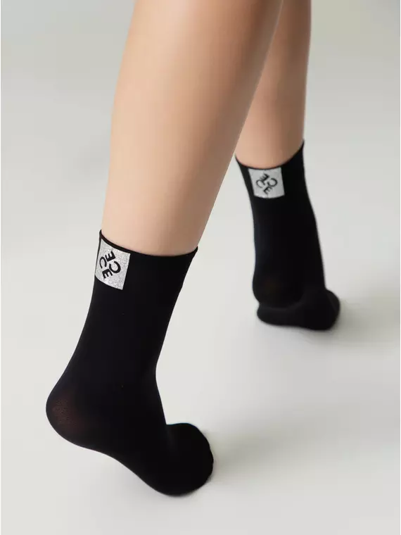 Матовые носки с сияющей термоаппликацией conte fantasy nero, 24С-4СП, 36-38 (23-25), CONTE ELEGANT,  - 6