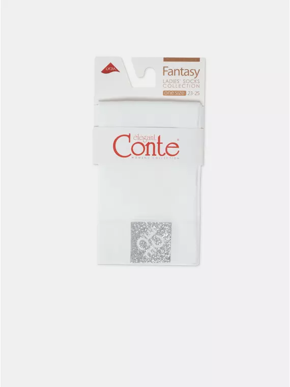 Матовые носки с сияющей термоаппликацией conte fantasy bianco, 24С-4СП, 36-38 (23-25), CONTE ELEGANT,  - 9