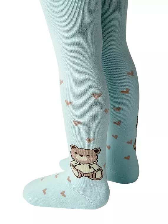 Теплые махровые детские колготки sof-tiki (махровые внутри) 641 бледно-бирюзовый, 7С-38СП, 62-74 (12), CONTE-KIDS,  - 4