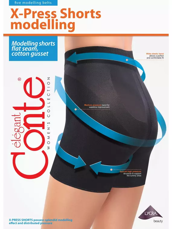 Женские леггинсы-шорты conte x-press shorts nero, 17С-103СП, 5, CONTE ELEGANT,  - 1