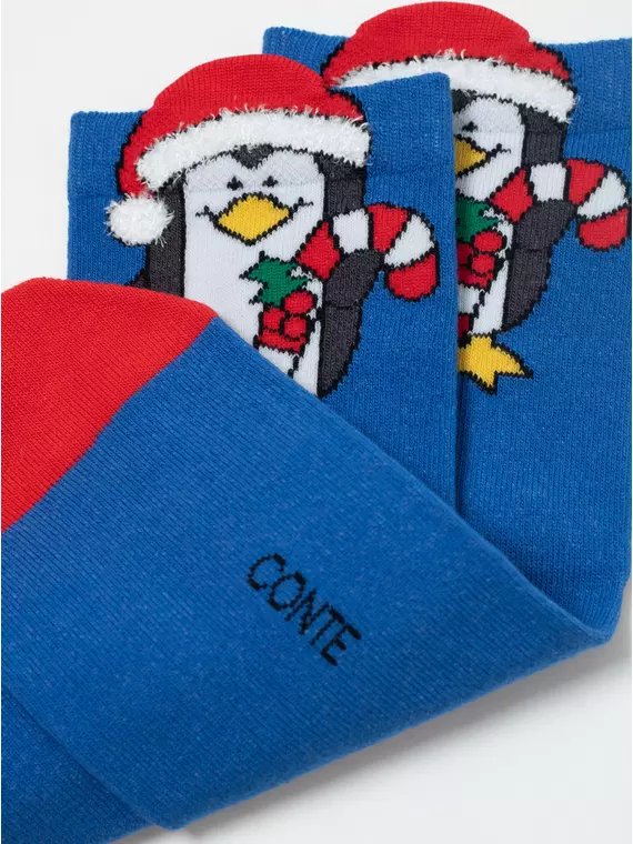 Женские новогодние носки conte new year 631 синий, 19С-86СП, 36-39 (23-25), CONTE ELEGANT,  - 6