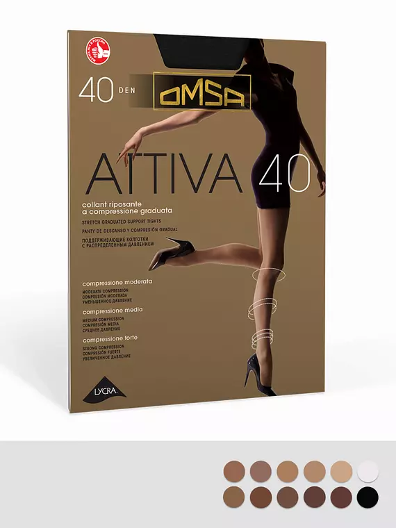 Женские колготки attiva 40 visone, ATTIVA 40, 2, OMSA,  - 3