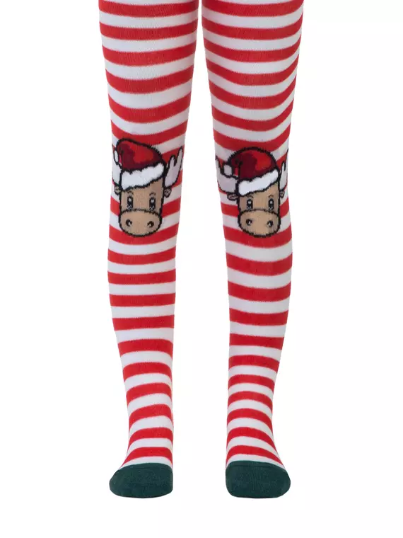 Новогодние колготки new year "рудольф" с пушистой нитью 541 красный, 19С-95/1СП, 62-74 (12), CONTE-KIDS,  - 2