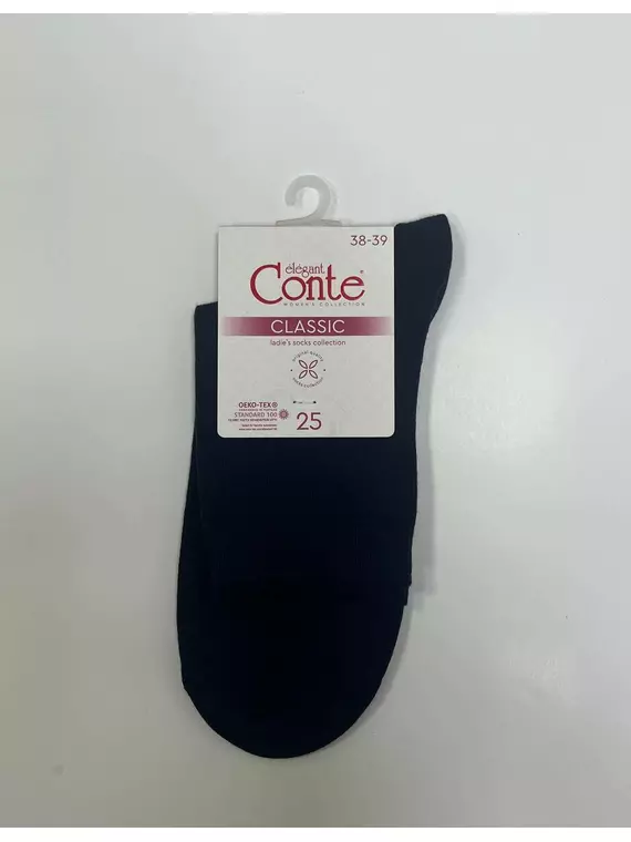 Хлопковые женские носки conte classic 000 темно-синий, 7С-22СП, 38-39 (25), CONTE ELEGANT,  - 3