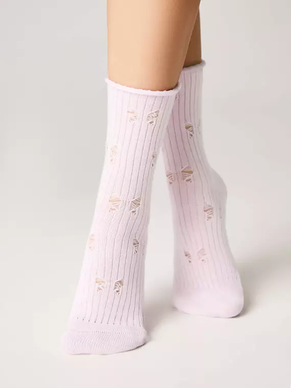 Ажурные носки без резинки classic 628 светло-розовый, 24С-99СП, 36-38 (23-25), CONTE ELEGANT,  - 2