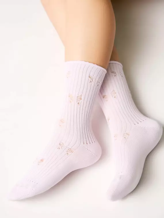 Ажурные носки без резинки classic 628 светло-розовый, 24С-99СП, 36-38 (23-25), CONTE ELEGANT,  - 4