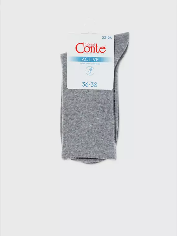 Хлопковые удлиненные носки active 620 серый, 24С-73СП, 39-41 (25-27), CONTE ELEGANT,  - 7