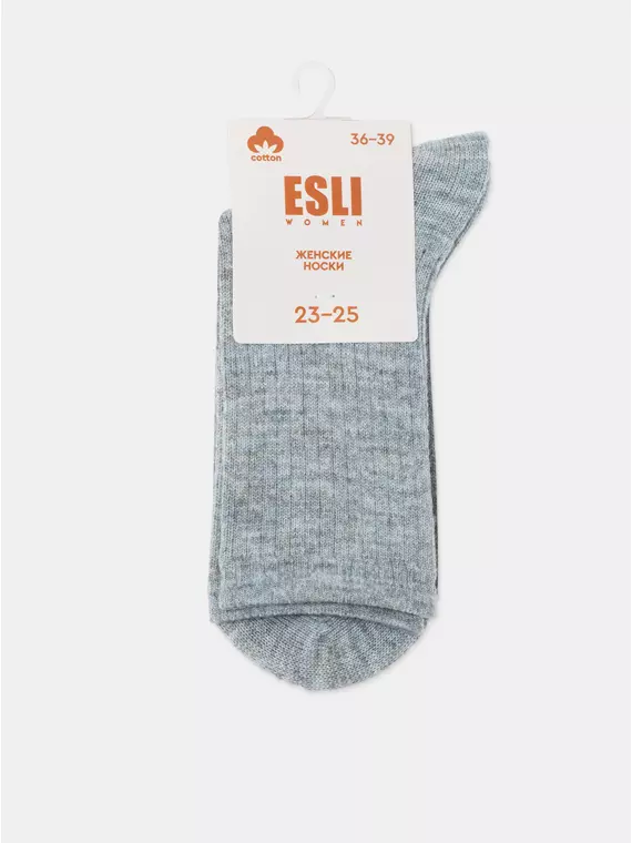 Теплые удлиненные женские носки esli 625 серый, 24С-96СПЕ, 36-39 (23-25), ESLI,  - 6