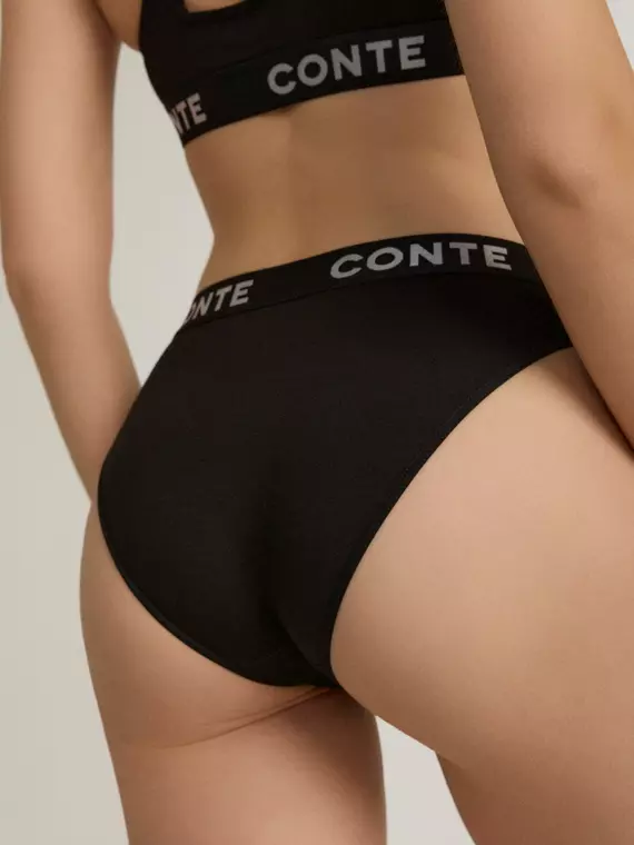 Трусы женские «бикини» со средней линии талии comfy line lb 2993 black-silver, 24С-3038ТСП, 102/L, CONTE ELEGANT,  - 3