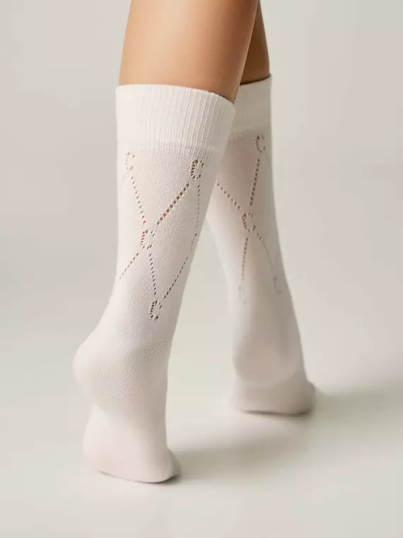 Хлопковые удлиненные носки conte active 623 молочный, 22С-27СП, 36-38 (23-25), CONTE ELEGANT,  - 3