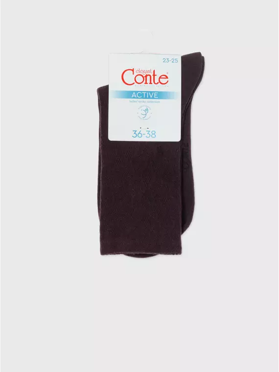 Удлиненные женские носки active 620 шоколадный, 24С-73СП, 36-38 (23-25), CONTE ELEGANT,  - 7