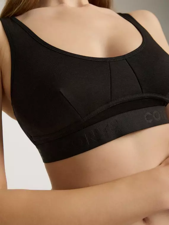 Бюстье женское из бамбука с хлопком comfy line lbe 2990 black-black, 24С-3035ТСП, 170-92/M, CONTE ELEGANT,  - 3