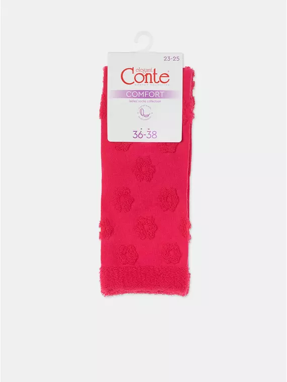 Теплые женские махровые носки из хлопка конте comfort 548 малиновый, 23С-17СП, 36-38 (23-25), CONTE ELEGANT,  - 5