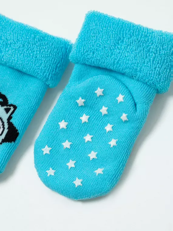 Детские махровые носки (антискользящие) софтики 764 бирюза, 7С-62СП, 10, CONTE-KIDS,  - 3