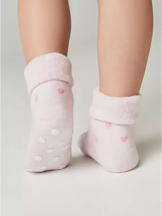 Махровые носки с отворотом и антискользящей стопой sof-tiki 772 светло-розовый, 7С-62СП, 14, CONTE-KIDS,  - 2