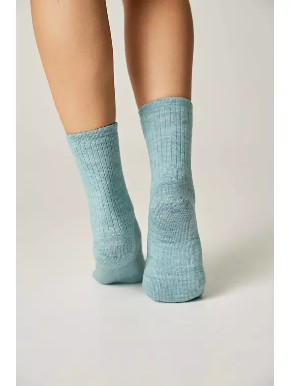 Теплые удлиненные носки esli 625 серо-бирюзовый, 24С-96СПЕ, 36-39 (23-25), ESLI,  - 2
