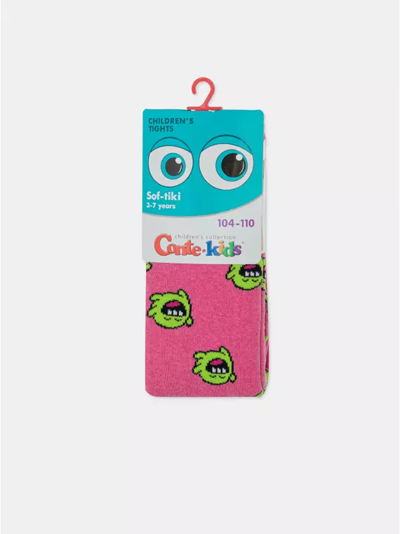 Теплые колготки sof-tiki (махровые внутри) с рисунками 644 розовый, 7С-38СП, 104-110 (16), CONTE-KIDS,  - 6