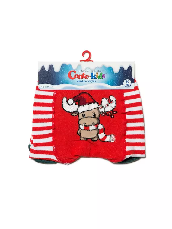 Новогодние колготки new year "рудольф" с пушистой нитью 541 красный, 19С-95/1СП, 62-74 (12), CONTE-KIDS,  - 3