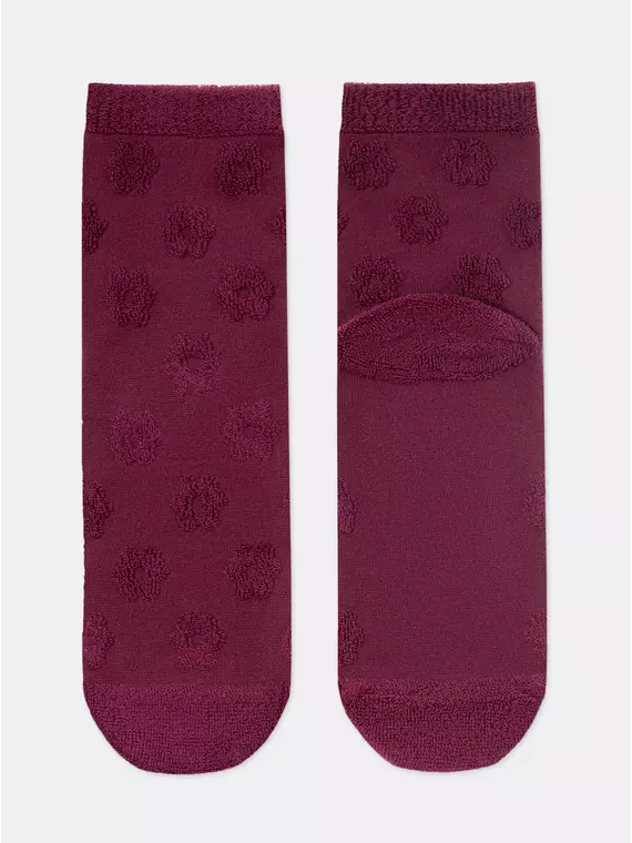 Махровые женские носки из хлопка с объемными рисунками conte comfort 548 лиловый, 23С-17СП, 36-38 (23-25), CONTE ELEGANT,  - 4