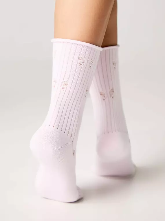 Ажурные носки без резинки classic 628 светло-розовый, 24С-99СП, 36-38 (23-25), CONTE ELEGANT,  - 3