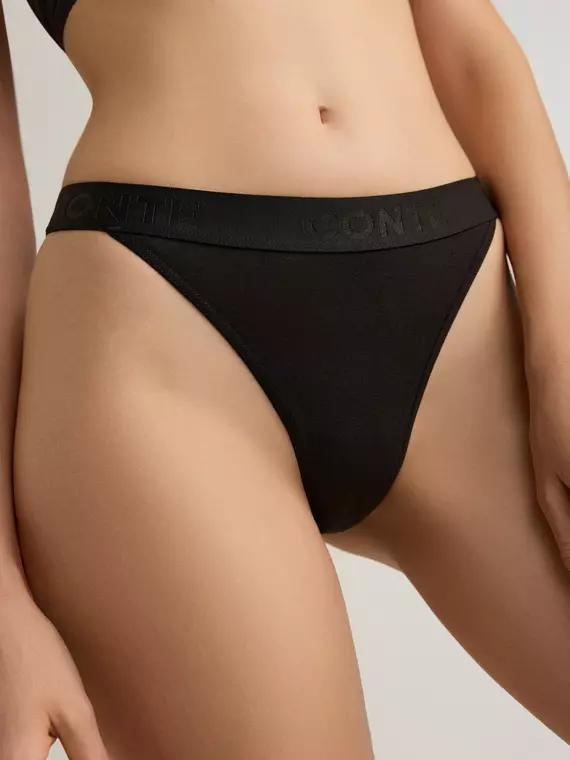 Трусы женские «танга» из бамбука comfy line lta 2992 black-black, 24С-3037ТСП, 90/XS, CONTE ELEGANT,  - 3