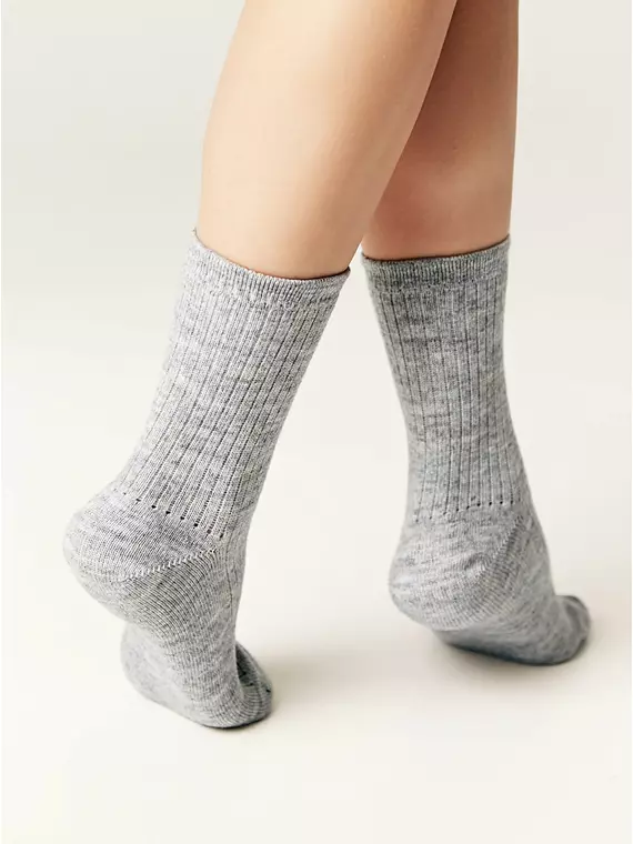 Теплые удлиненные женские носки esli 625 серый, 24С-96СПЕ, 36-39 (23-25), ESLI,  - 2