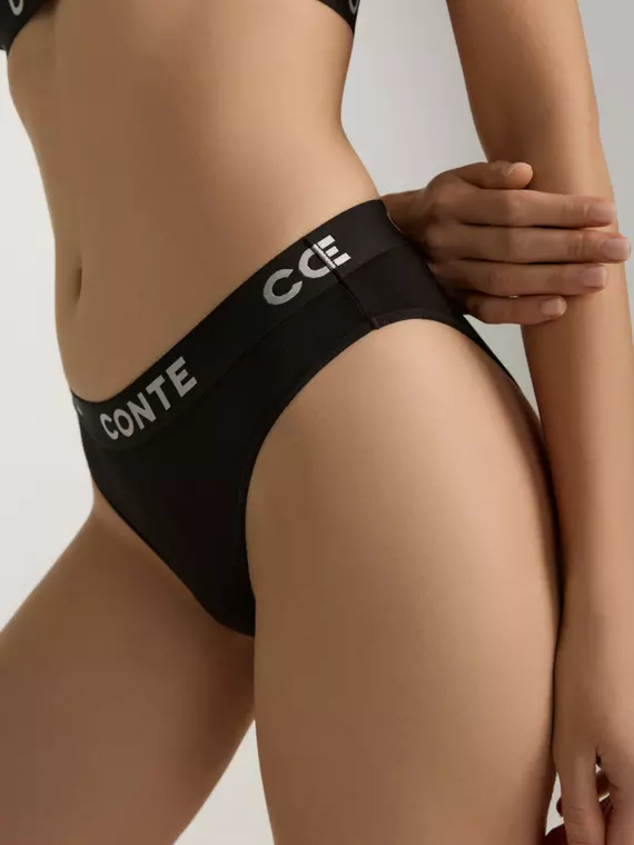 Трусы женские «бикини» со средней линии талии comfy line lb 2993 black-silver, 24С-3038ТСП, 102/L, CONTE ELEGANT,  - 2
