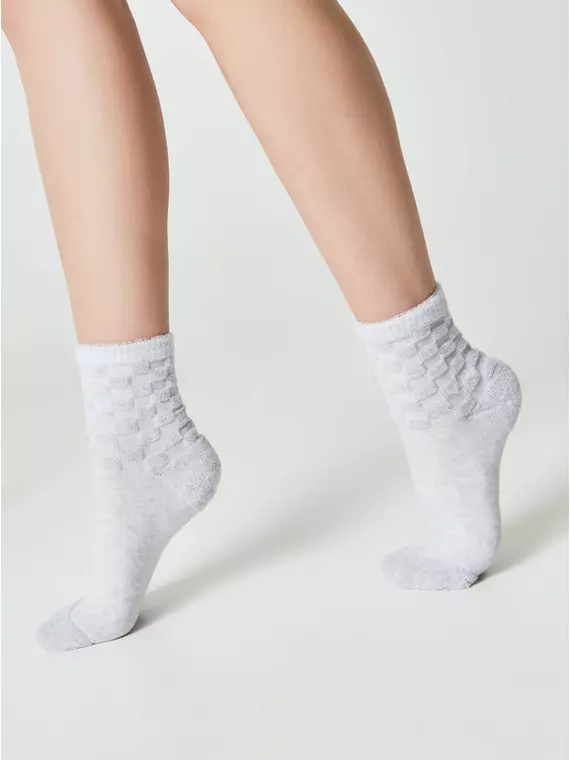 Женские махровые носки conte comfort с объемными рисунками 550 светло-серый, 23С-17СП, 38-39 (25), CONTE ELEGANT,  - 4