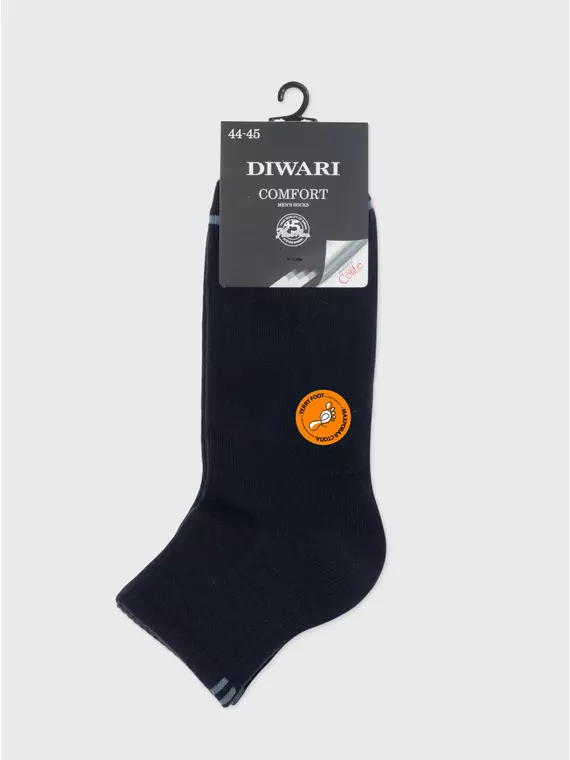 Короткие мужские носки (махровая стопа) diwari comfort 212 темно-синий, 24С-102СП, 42-43 (27), DIWARI,  - 2