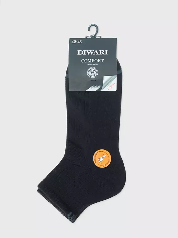 Мужские короткие носки с махровой стопой comfort 212 черный, 24С-102СП, 40-41 (25), DIWARI,  - 4