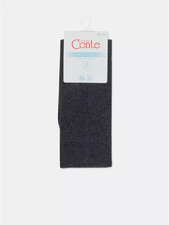 Женские ажурные носки (удлиненные) active 623 темно-серый, 22С-27СП, 39-41 (25-27), CONTE ELEGANT,  - 6