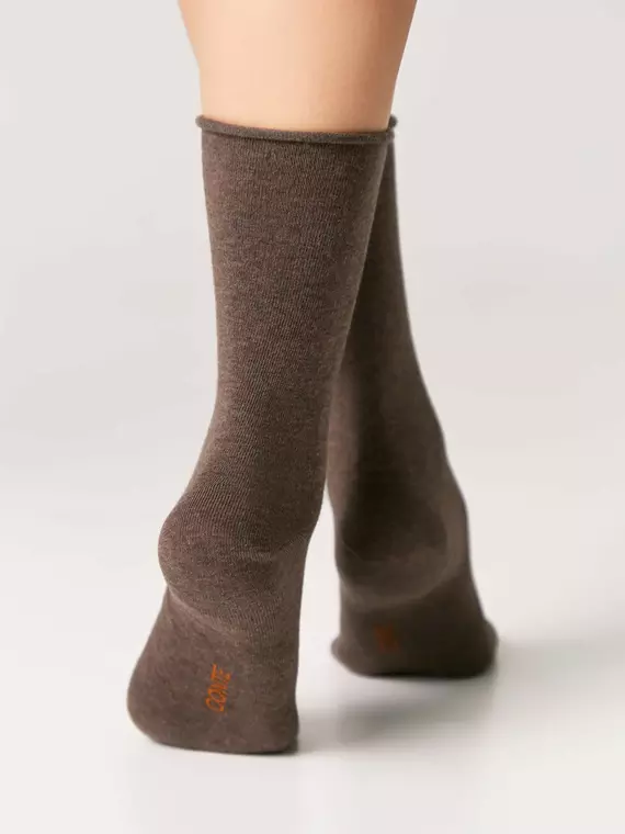 Удлиненные женские носки (без резинки) comfort 000 коричневый, 19С-101СП, 39-41 (25-27), CONTE ELEGANT,  - 3