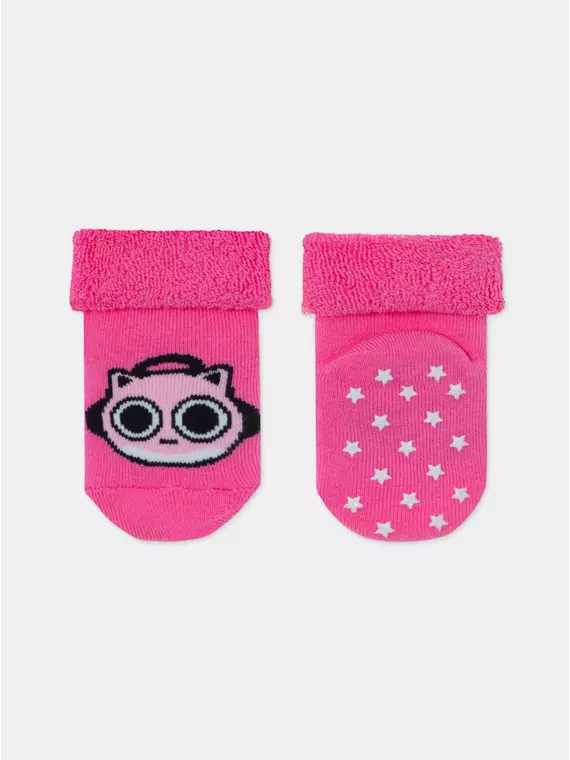 Махровые детские носки с отворотом (антискользящие) sof-tiki 764 розовый, 7С-62СП, 10, CONTE-KIDS,  - 2